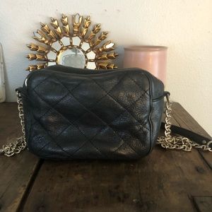 Kate spade cross body black leather bag